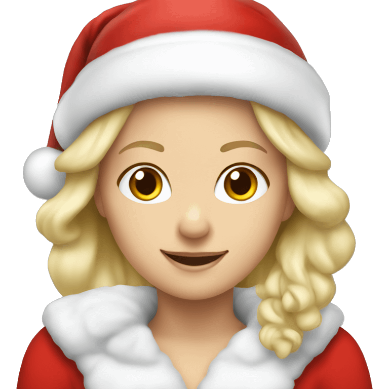 White blond girl as santa claus With hat  emoji