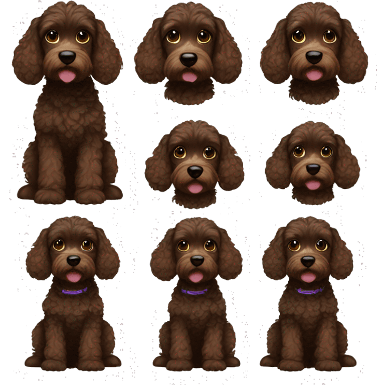 Dark brown cockapoo wearing jumper emoji