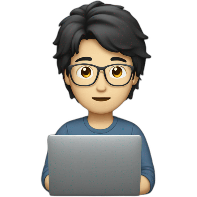 asia-glass-man-black-hair-with-laptop emoji