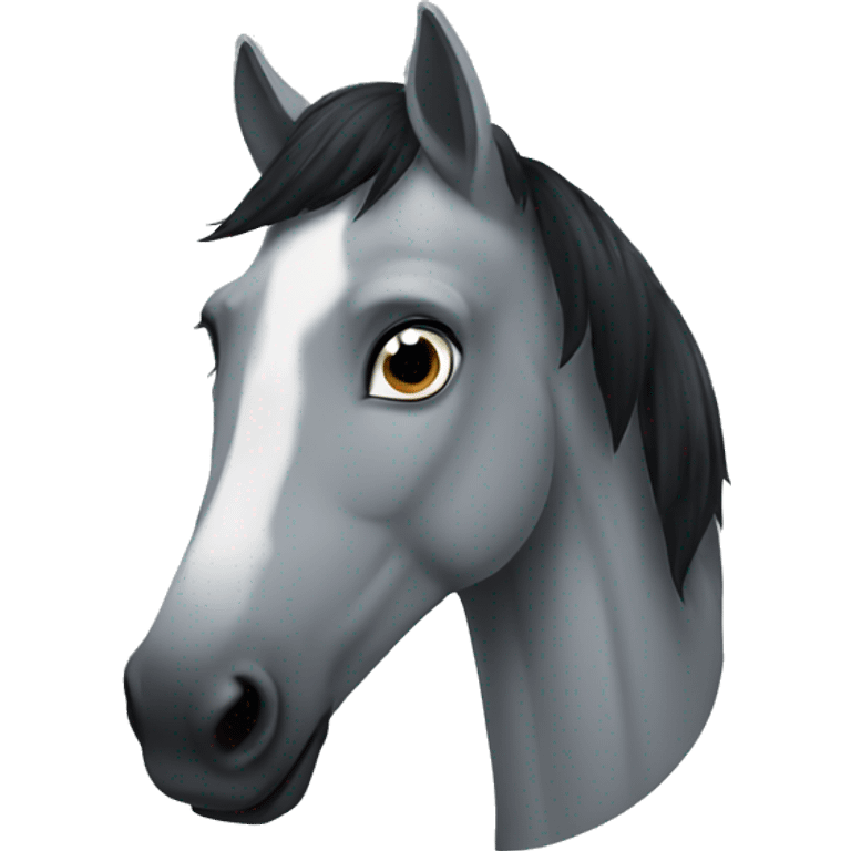 grey horse with black tuft emoji