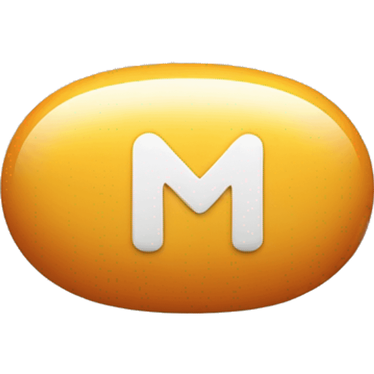 Pill with the letter “m” on it emoji