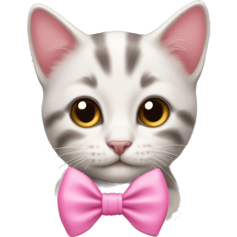 kitten in pink bow emoji