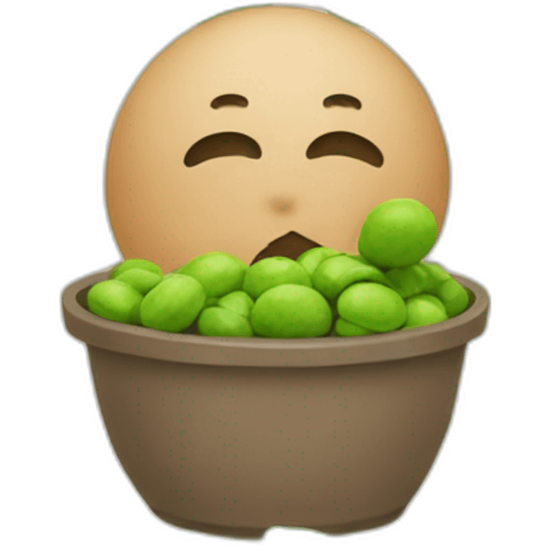 peanuts and edamame in a pot emoji