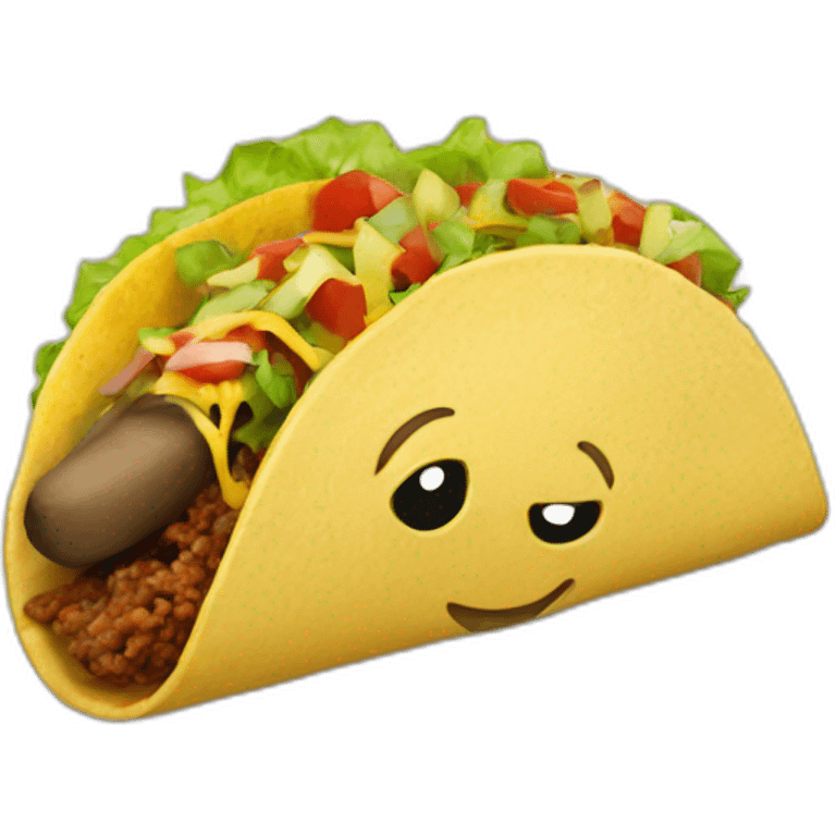 a taco eating a taco emoji