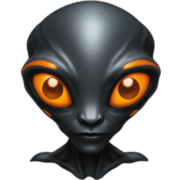 realistic alien black with orange details emoji