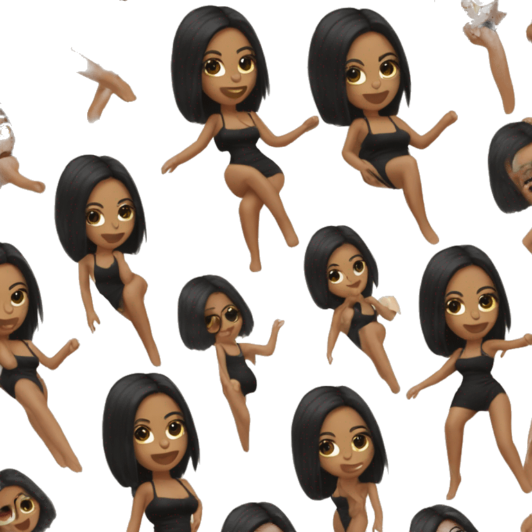 Kim Kardashian beach black dress emoji