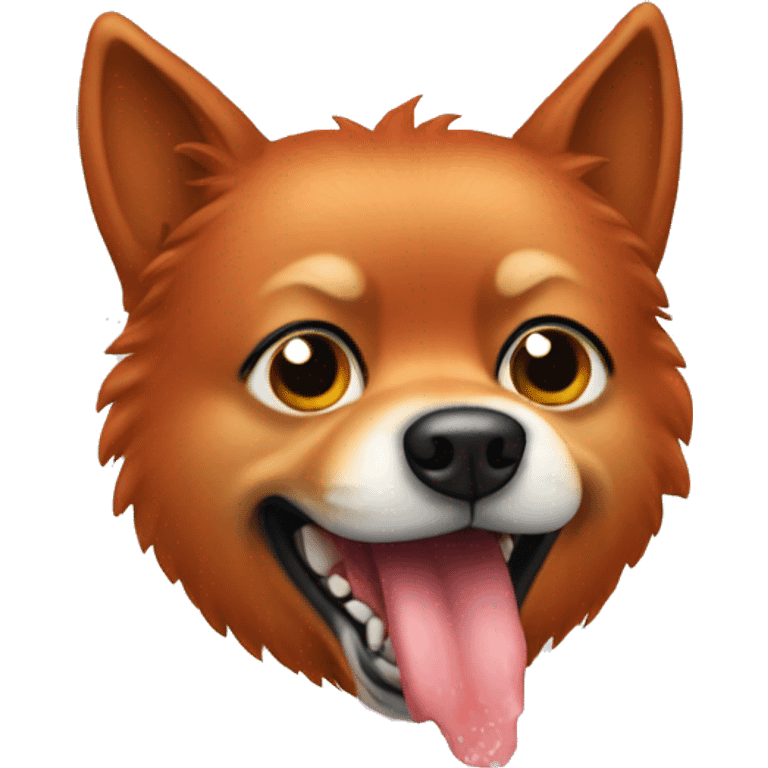 red spitz dog eating  emoji