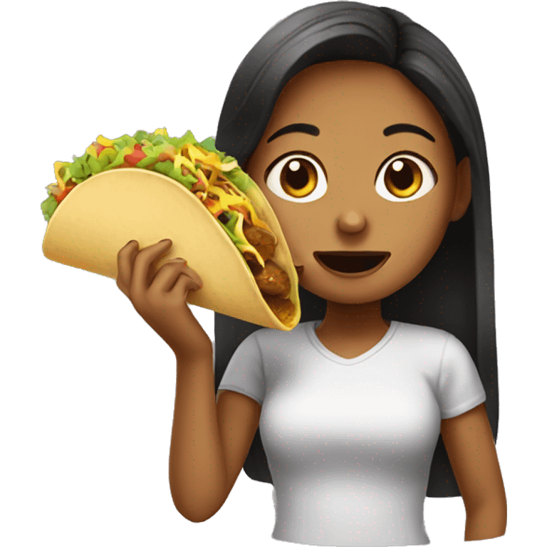 Girl eating taco emoji