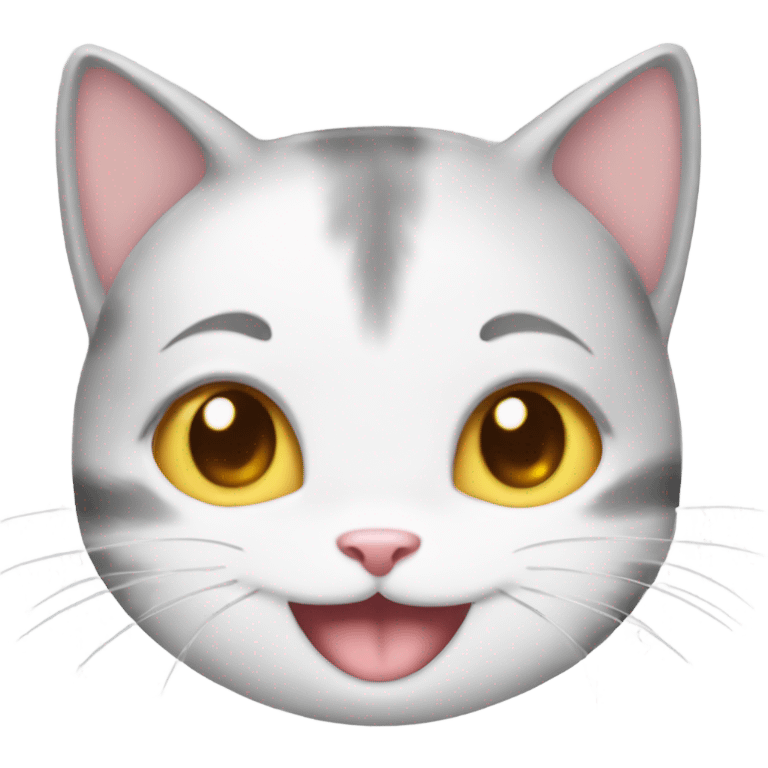 cute happy anime kitty face emoji