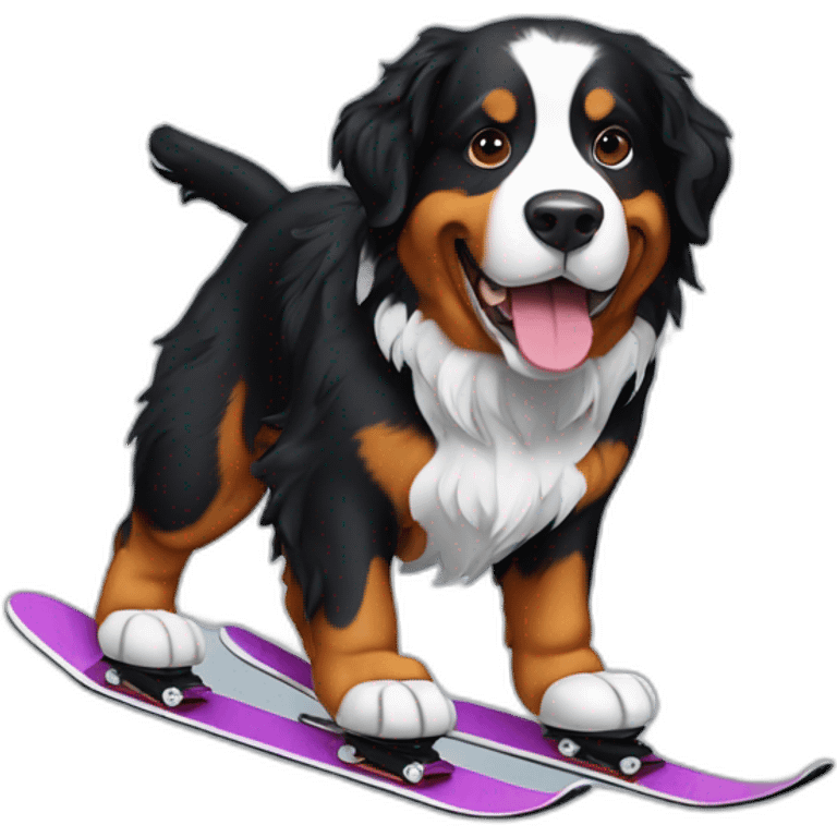 bernese mountain dog ski skating emoji