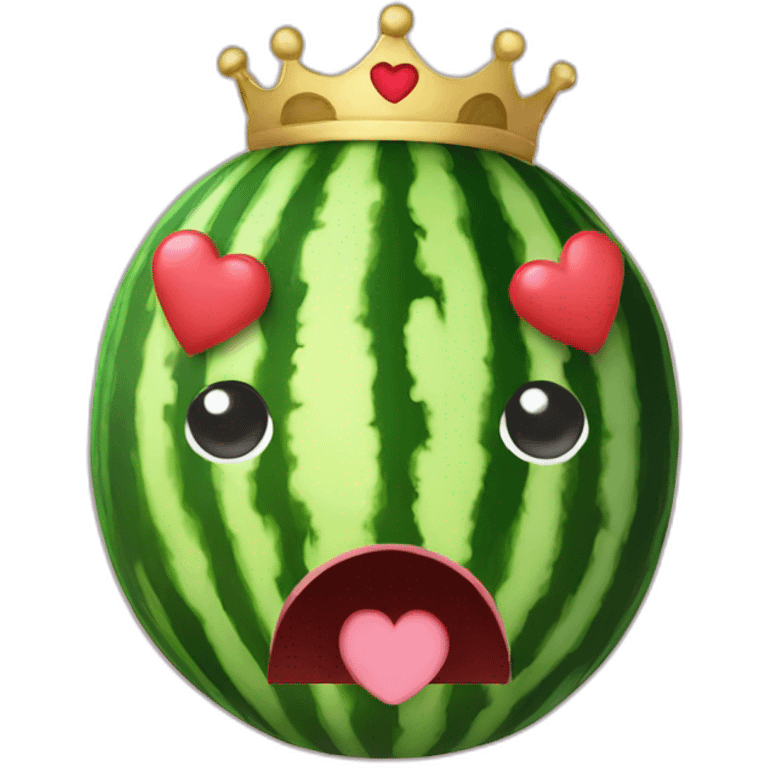 watermelon with heart eyes and crown emoji