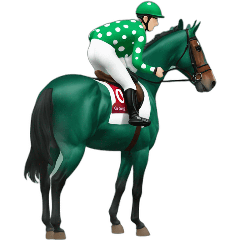 paul townend jockey dark green polka dot emoji