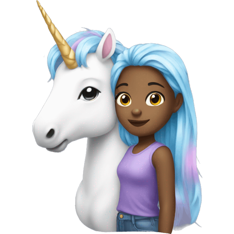 cute girl with a unicorn emoji