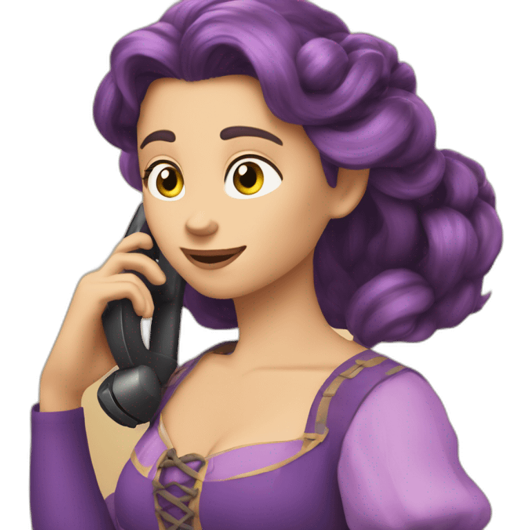 Raiponce au téléphone  emoji