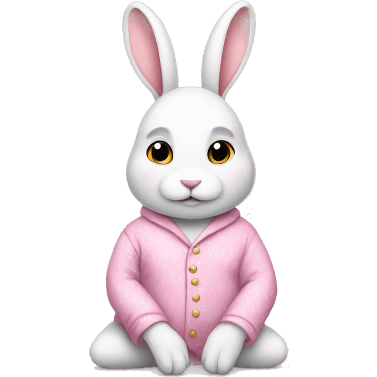 white rabbit in pink pajama  emoji