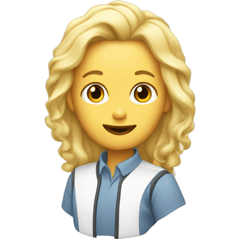 żaba z blond wlosami emoji