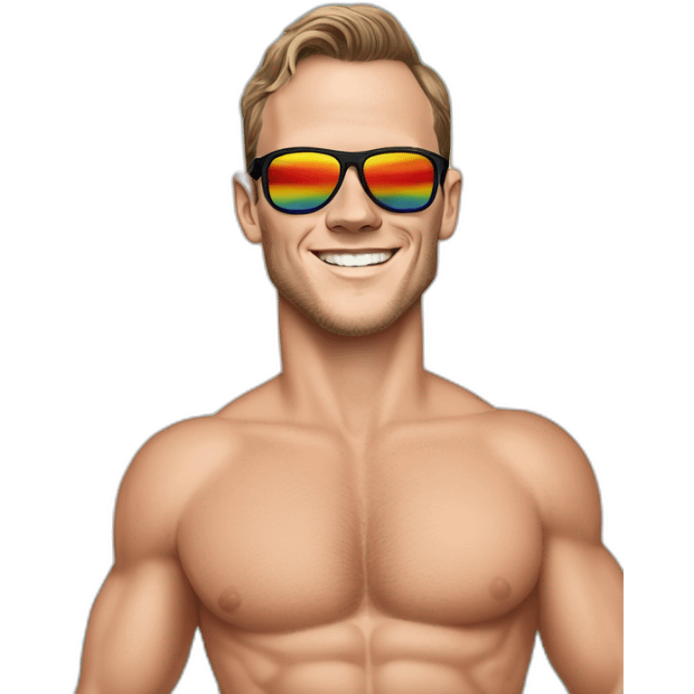 Jonathan Toews as rainbow beach bum emoji