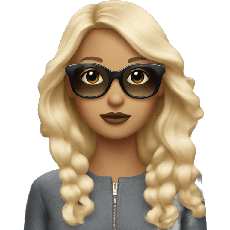 blonde girl in Fendi sunglasses emoji