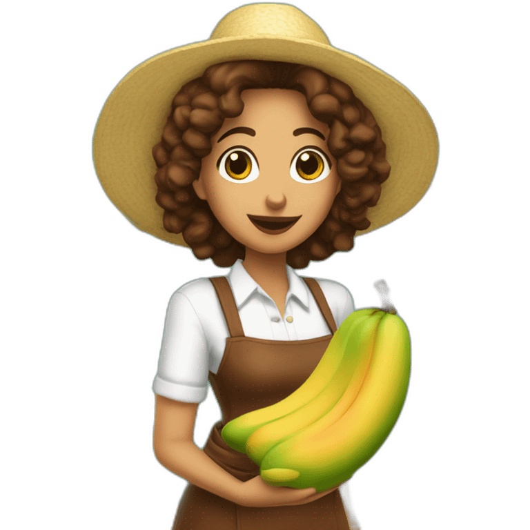 Mujer venezolana piel canela y pelo rizado comiendo mangos  emoji