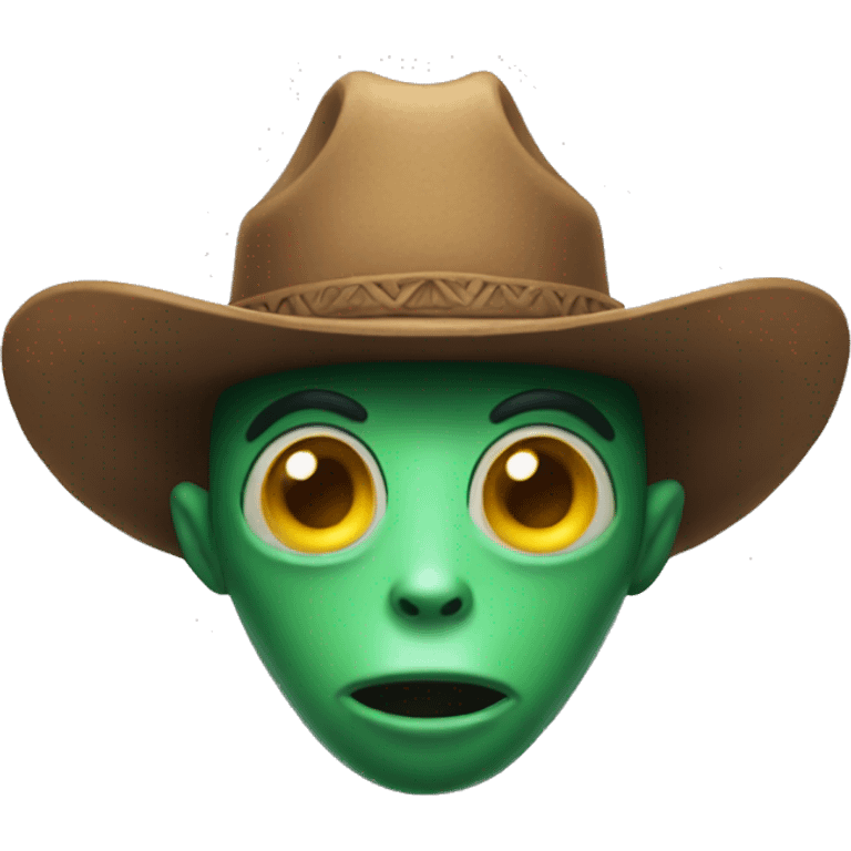 an alien with a cowboy hat emoji