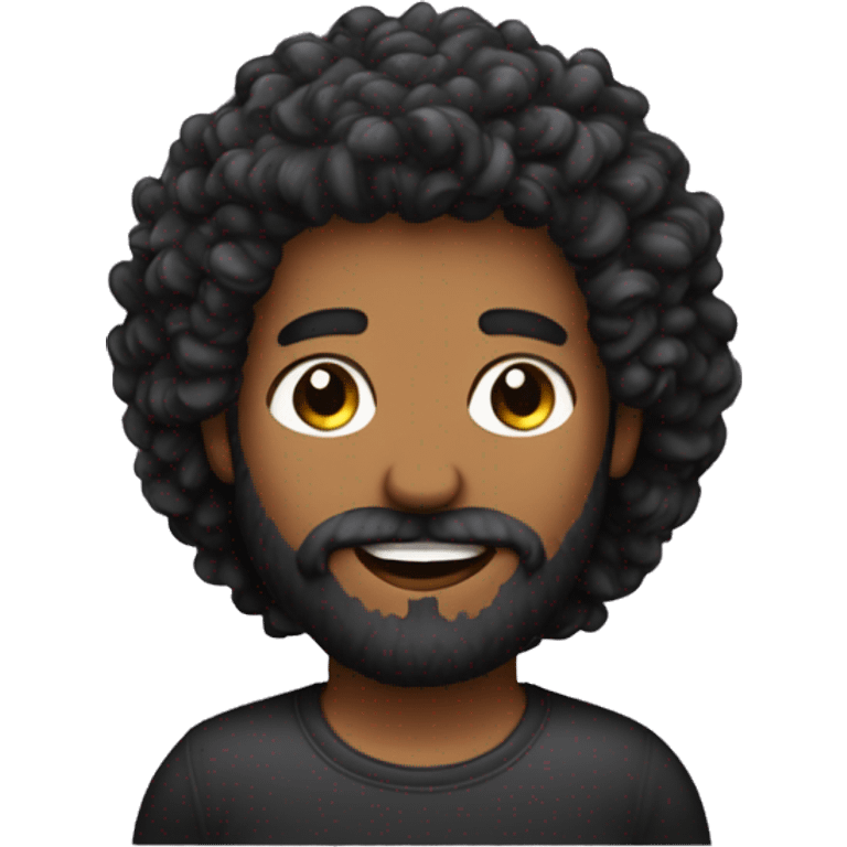 homem cabelo raspada curto preto com barba rala emoji