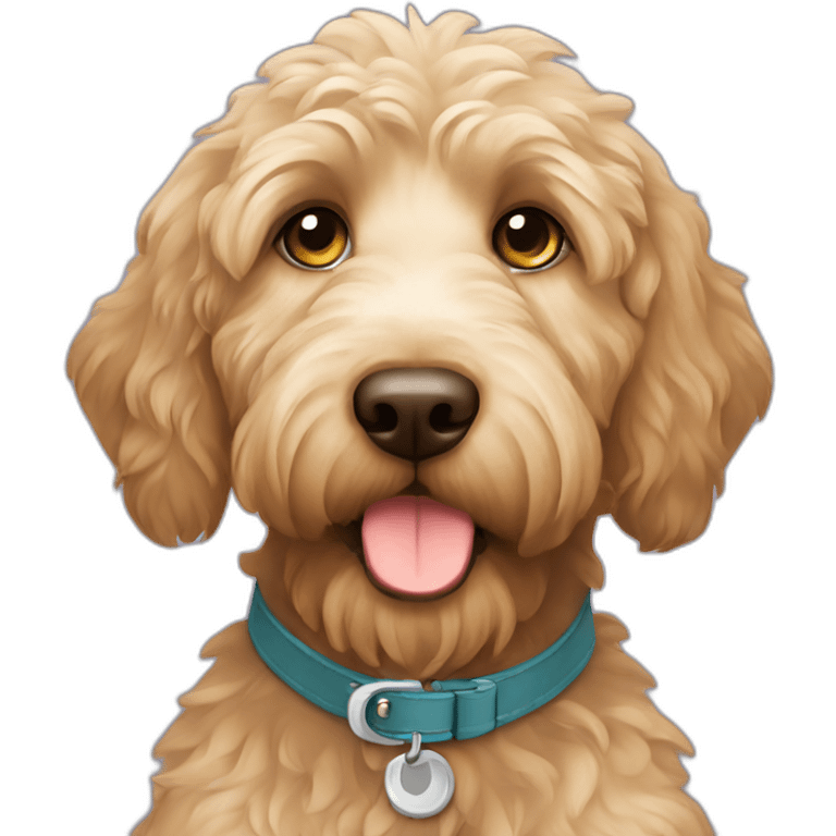 labradoodle with collar sit emoji