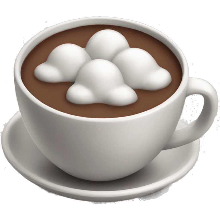 A cup of hot chocolate with mashmellow  emoji