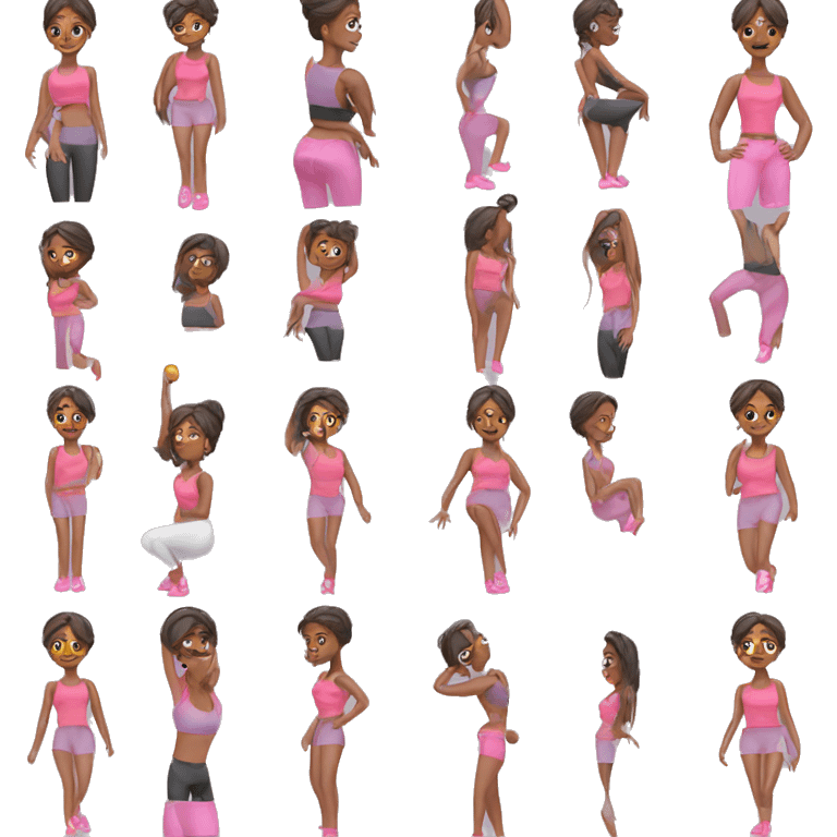 woman doing her workout in a beauty clothes emoji