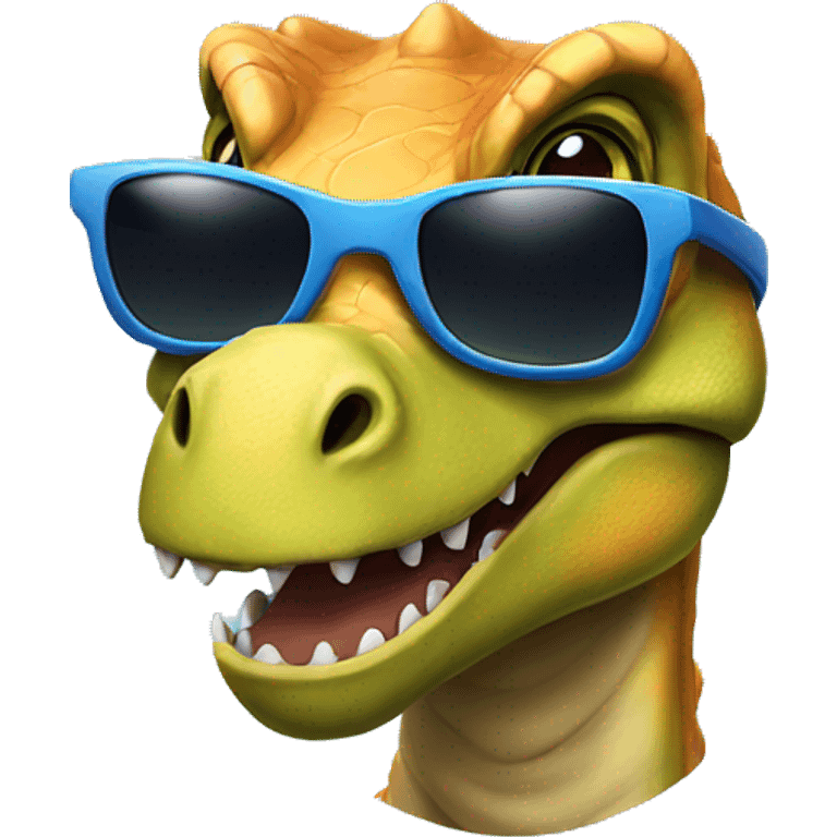 Dinosaur with sunglasses  emoji