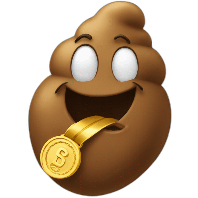 poop with gold medal emoji