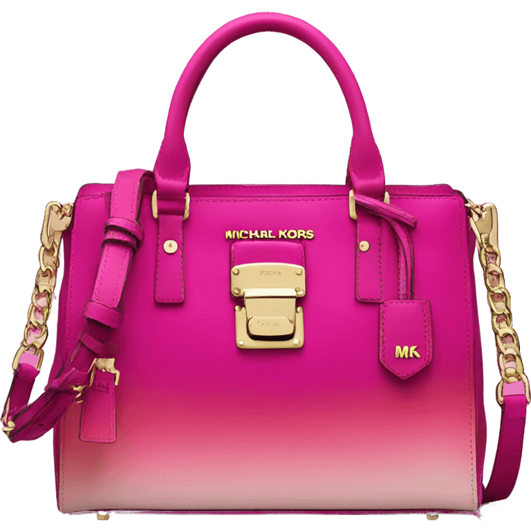 Realistic isolated magenta ombre Michael kors satchel purse.  emoji