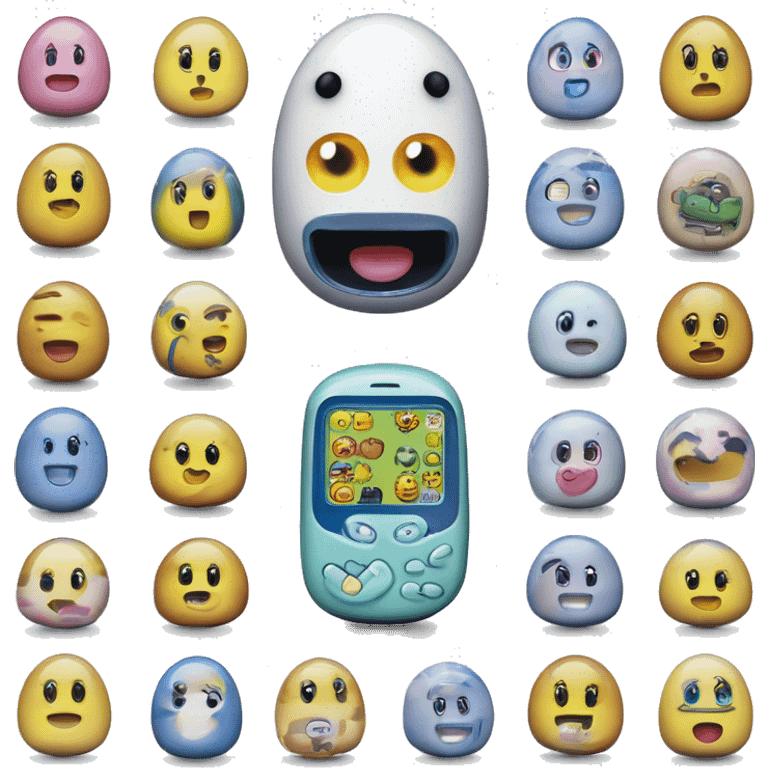 Tamagotchi: Iconic-style Candid Likeness 1990’s Toy

A small, egg-shaped digital device with a screen and three buttons, Tamagotchi displayed a pixelated pet that kids could interact with through simple, intuitive icons. emoji