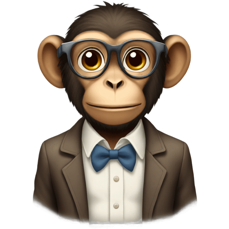 Intelligent monkey emoji