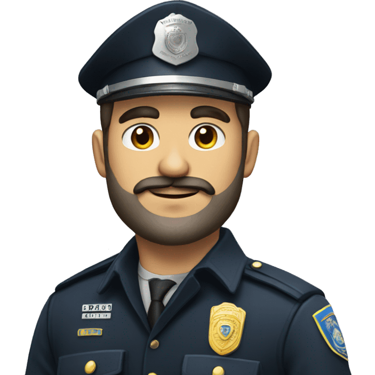 Policia moreno con barba emoji