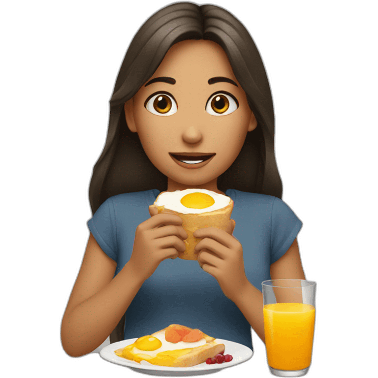 girl eating breakfast emoji