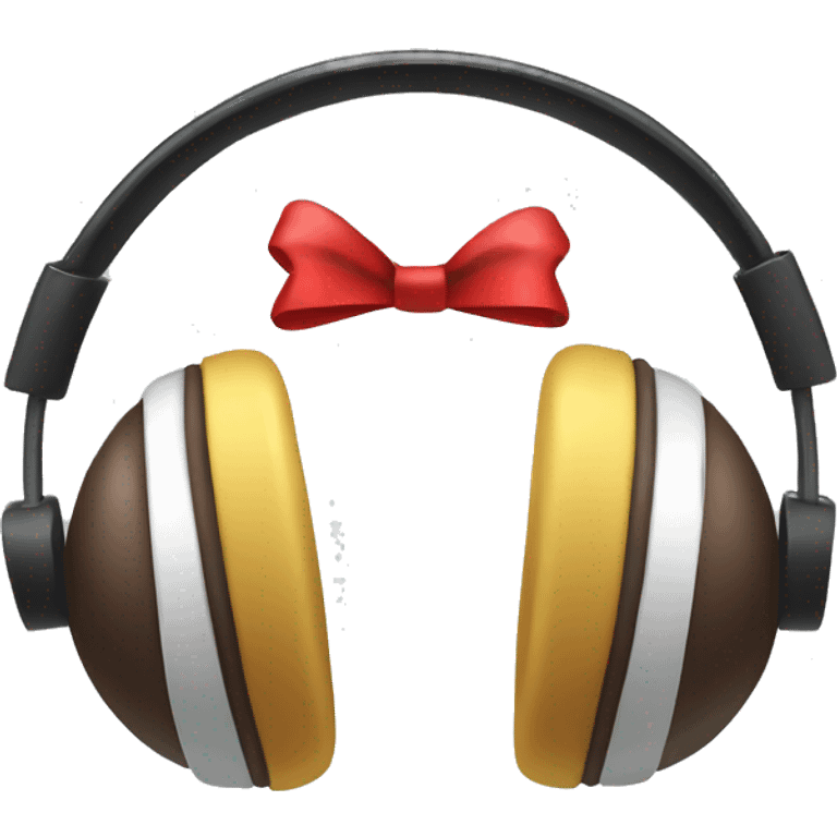 Very Cute Headphones with bows Vhristmas Theme emoji