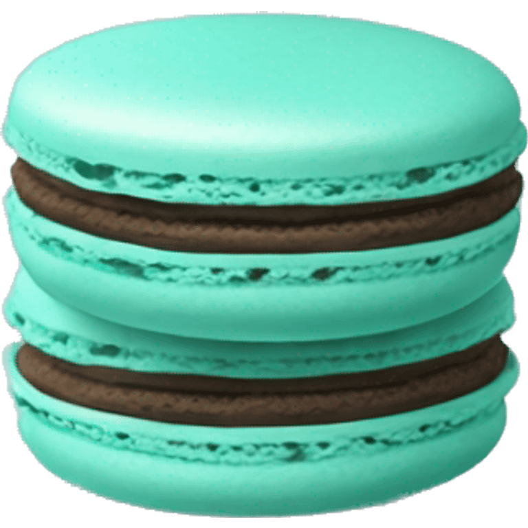 Realistic Light turquoise macaron isolated emoji