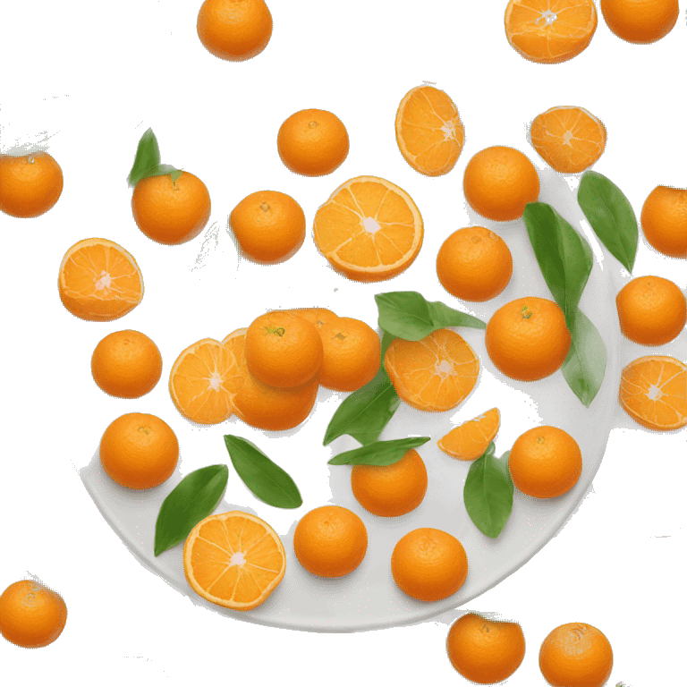 Plate with tangerines emoji