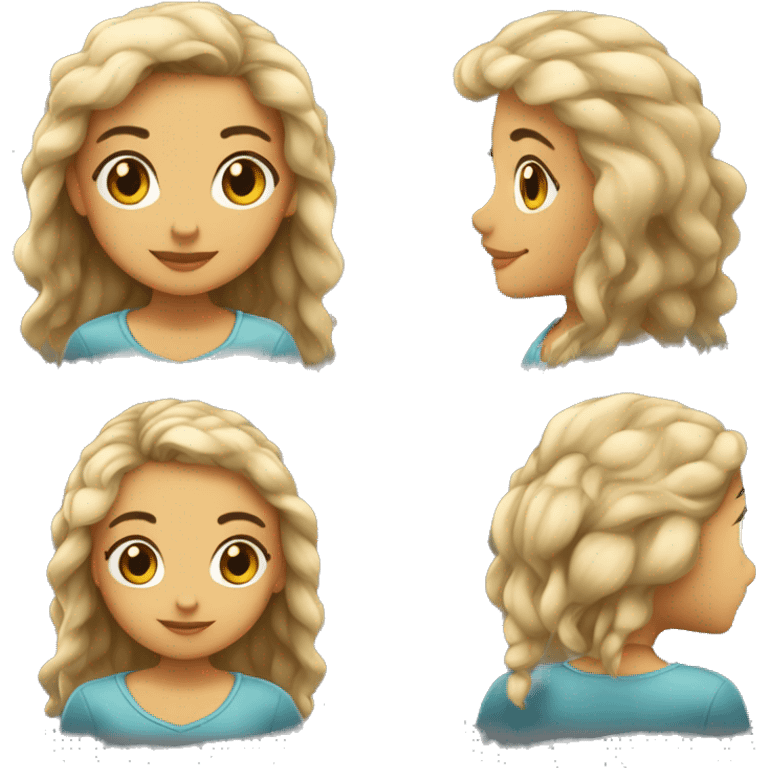 menina cabelo longo e pele meio escura emoji