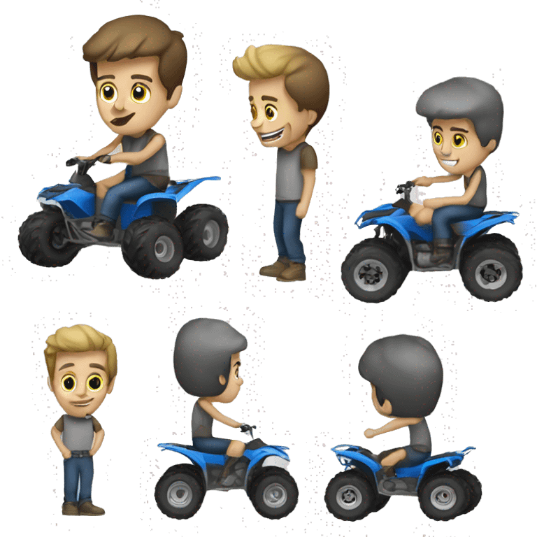 Skinny white guy on atv emoji