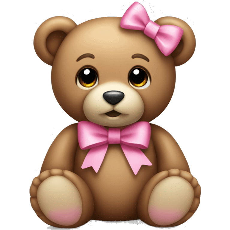 Teddy bear with a Pink bow emoji