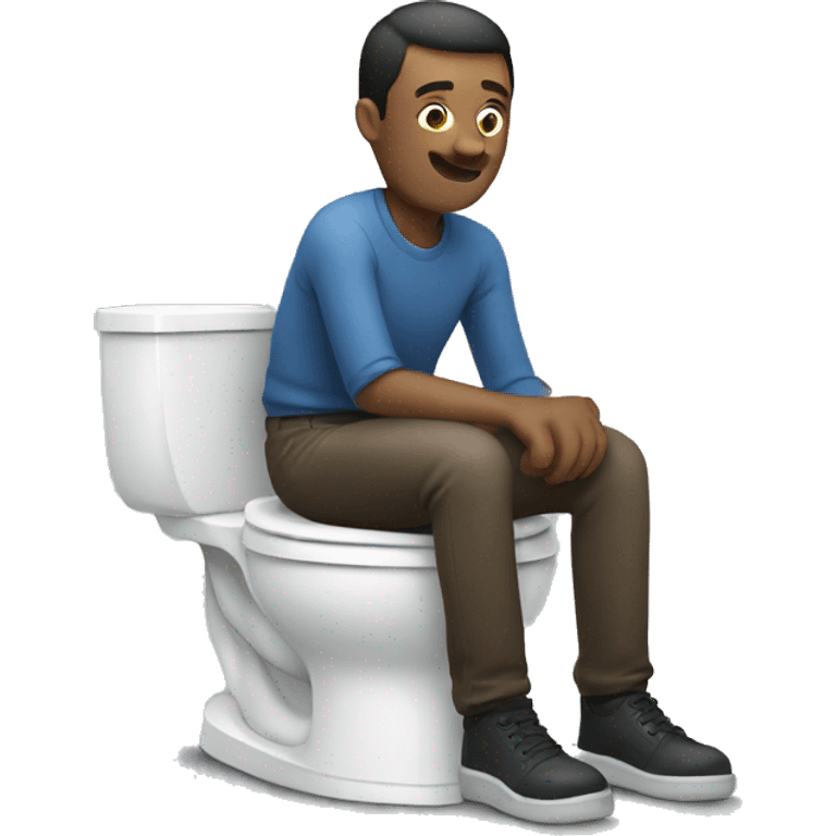 Man sitting on a toilet emoji