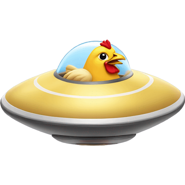 flying saucer with a chicken emoji