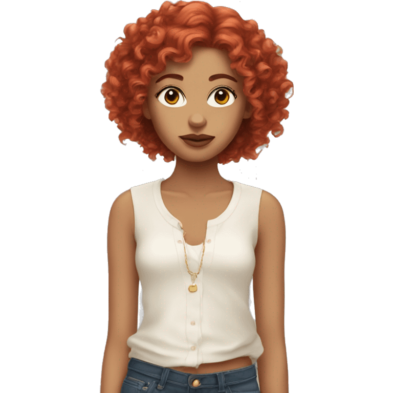 Chanel girl Curly red hair  emoji