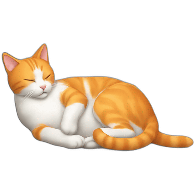 Orange colored cat sleeping on laptop emoji