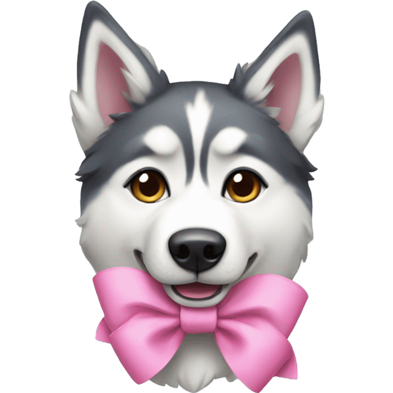 husky with a pink bow emoji