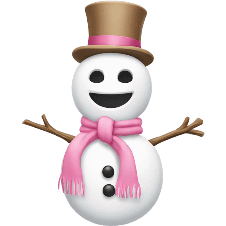 Ein Schneemann mit rosa Schleife  emoji