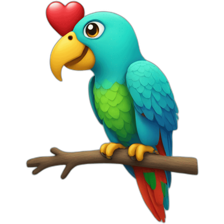 Parrot and heart emoji