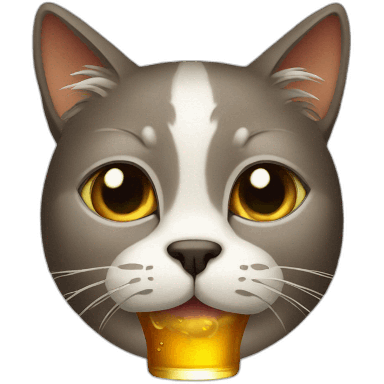 Cat drink beer  emoji