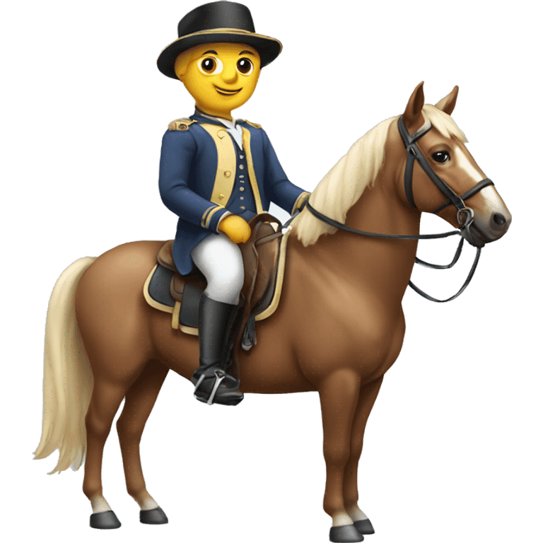 Frenchy sitting on a horse back emoji